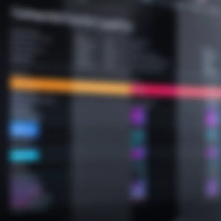 Comparison chart of Adobe Video Editor Pro with other editing software