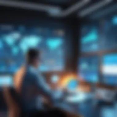 Future Trends in Dispatch Technology A futuristic representation of dispatch technology trends impacting businesses