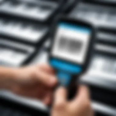 Barcode Scanning in Tool Management A barcode scanner in action capturing data from a tool