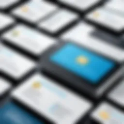 A digital representation of business card scanning software interface
