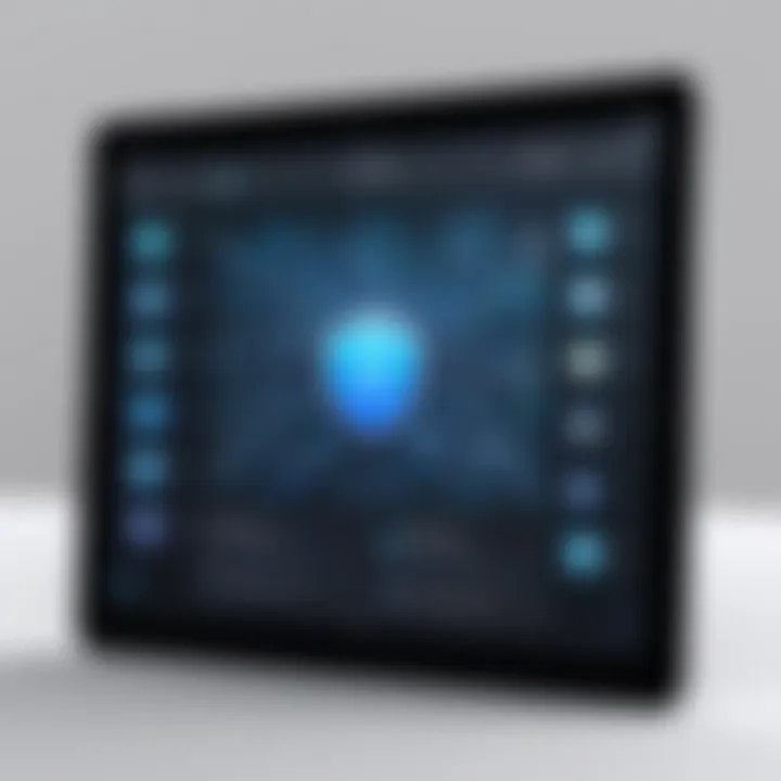 Illustration of security protocols implemented in iPad management systems.