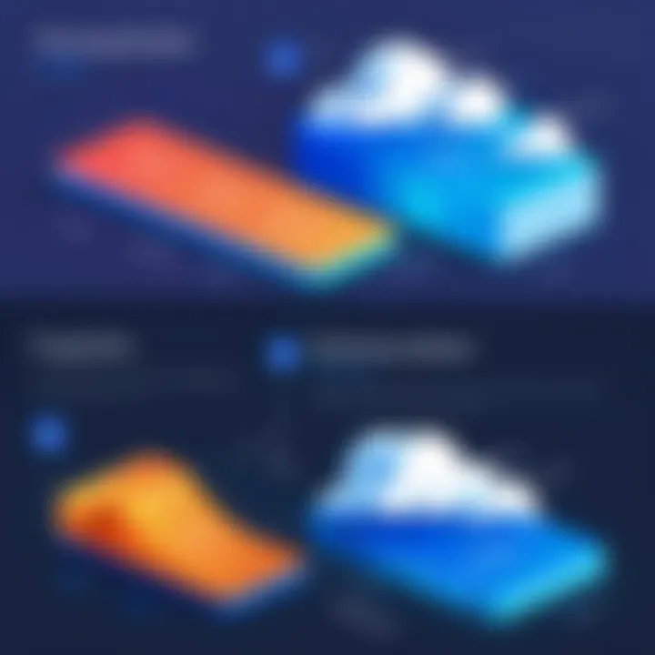 Visual representation of pricing models for cloud services