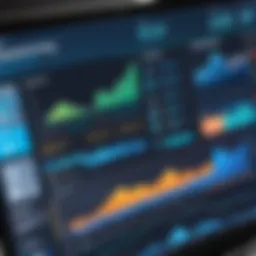 Business forecasting software dashboard displaying analytical insights