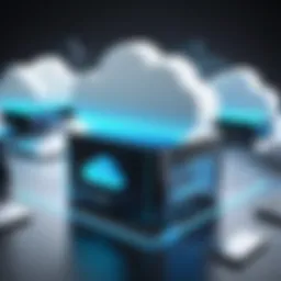 A cloud storage concept depicting data security