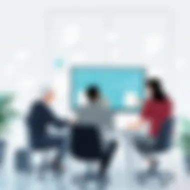 A team collaborating on a document management system