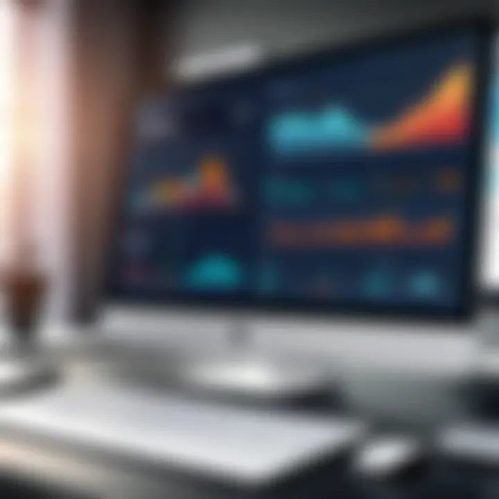Dashboard displaying analytics and reports from accounting software