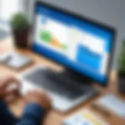 Illustration showcasing the FreshBooks dashboard with accounts payable features