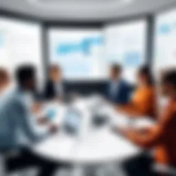 A diverse team engaging in a virtual meeting