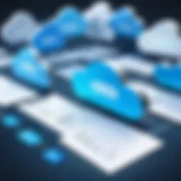 Conceptual representation of cloud storage with pricing tags