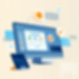 A digital interface showcasing various intranet features