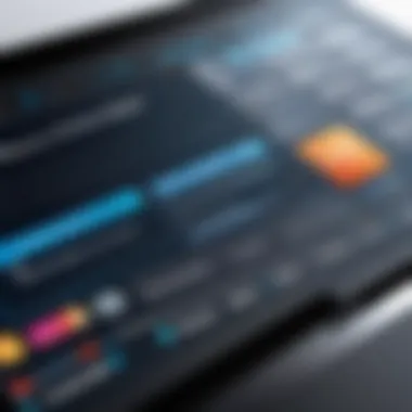Close-up of a software interface for label design showcasing various templates.