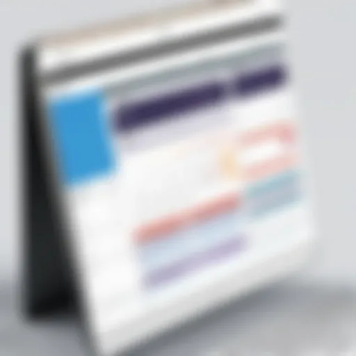 Digital interface showcasing legal calendaring software features