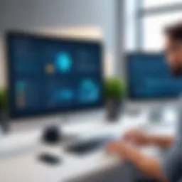 A user engaging with online training software interface