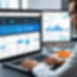 A business professional analyzing review site data