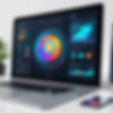 Illustration showcasing a digital benefits platform interface.