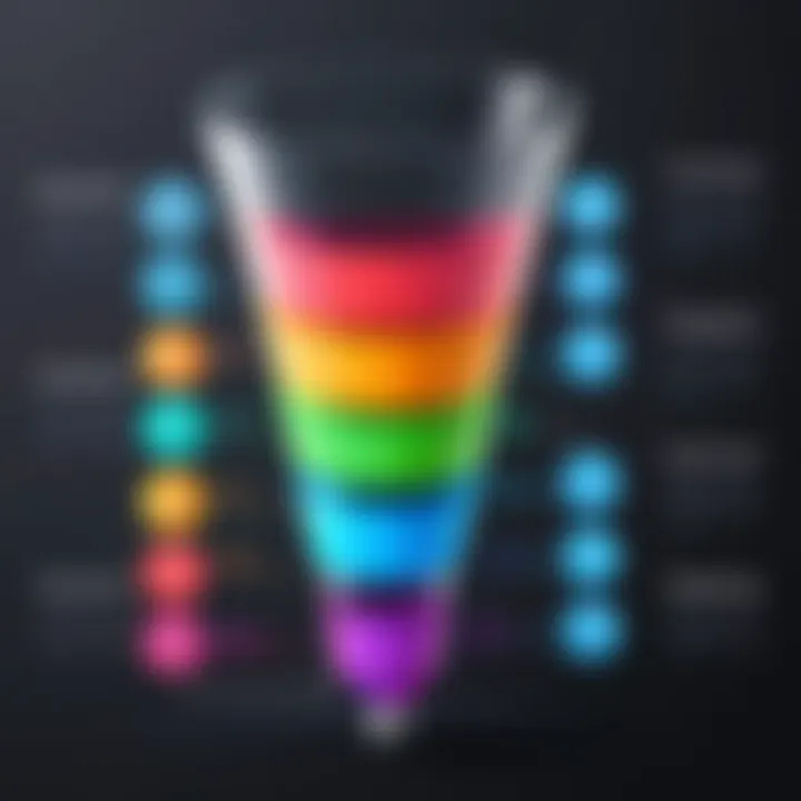 Visual representation of sales funnel stages