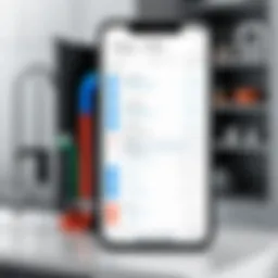 User interface of a plumbing inventory application showcasing features
