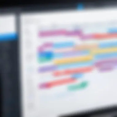 Detailed elements of a Gantt chart illustrating task dependencies
