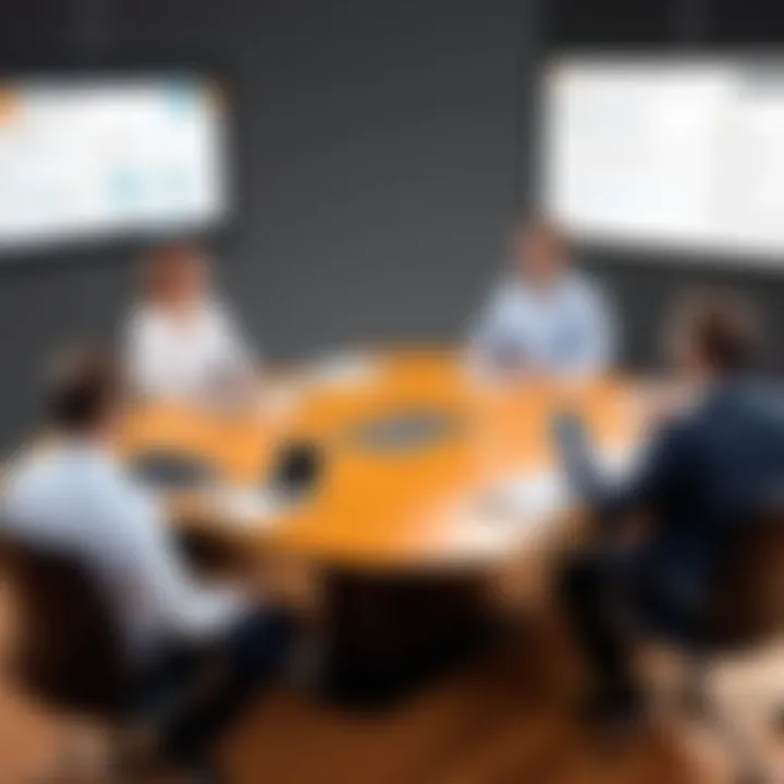 Business professionals engaging in a virtual meeting