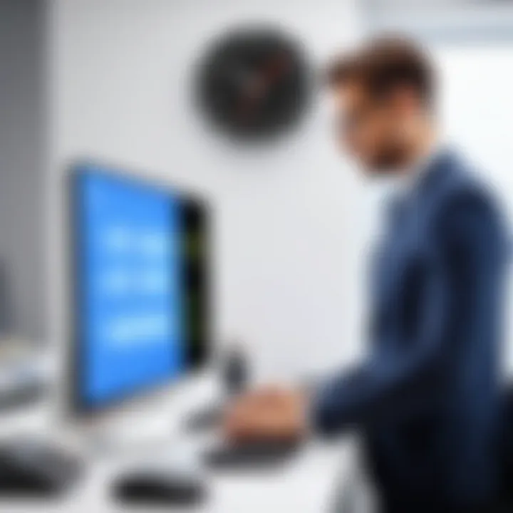 An office manager implementing a time clock system with a positive demeanor
