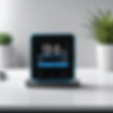 Digital Time Clock Solution A sophisticated digital time clock displayed on a sleek office desk