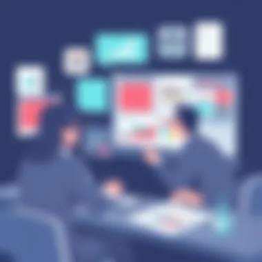 Analyzing Visual Content Strategies Visual representation of business professionals analyzing visual content strategies