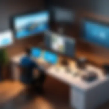 Secure Remote Work Environment Visual representation of secure remote work environment