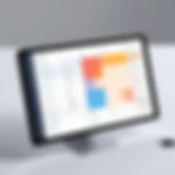 Digital interface showcasing scheduling tools
