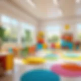 A modern daycare facility showcasing organized spaces and playful environments.