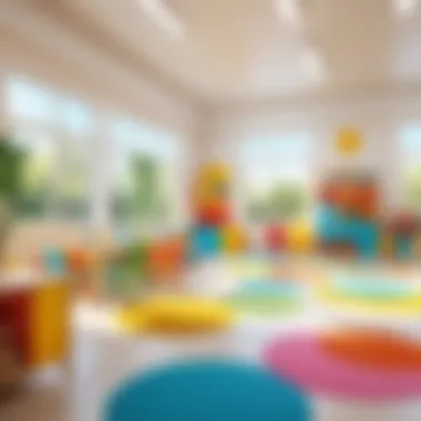 A modern daycare facility showcasing organized spaces and playful environments.