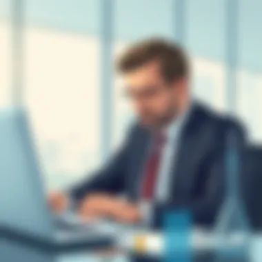 A lawyer utilizing advanced technology for legal research