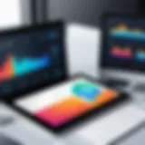 Visual representation of sales management software dashboard analytics