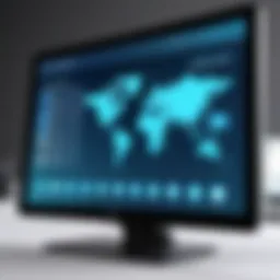 A modern visitor management system interface displayed on a digital screen